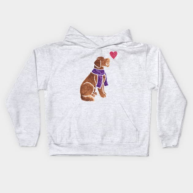 Watercolour Labradoodle Kids Hoodie by animalartbyjess